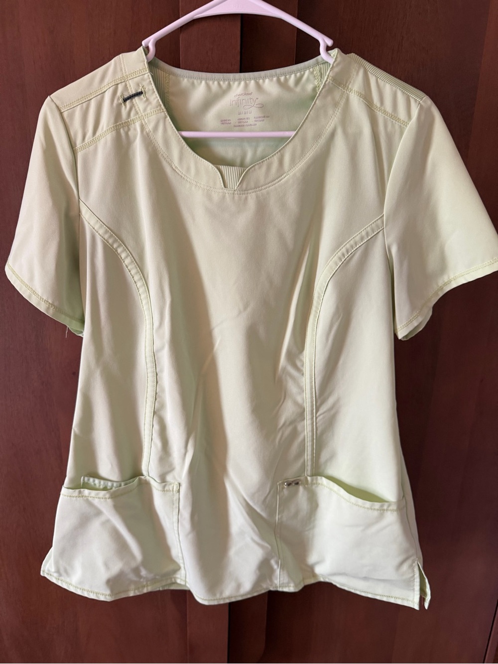 Cherokee Light Green Short Sleeve V-Neck Scrub Top